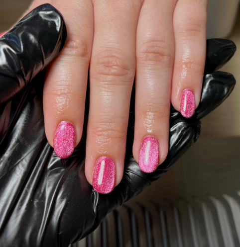 Roze cateye BIAB